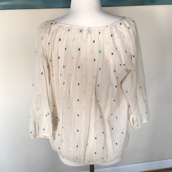 J.CREW off-white tie blouse - Picture 2 of 3